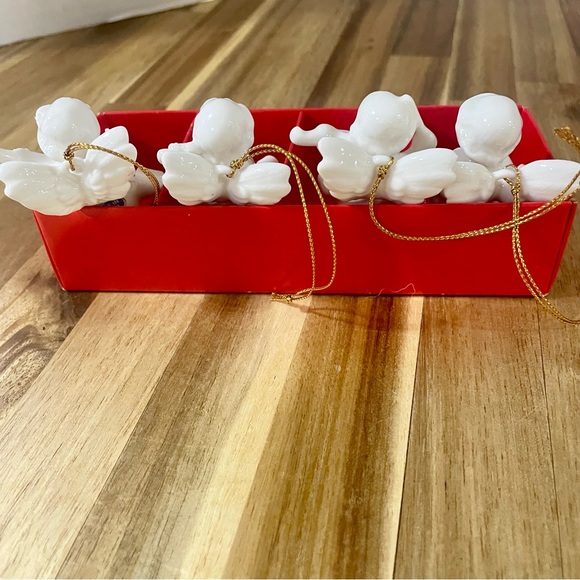 Vintage Gorham Christmas Cherubs Pure White Glazed Porcelain Musical Instruments - Picture 3 of 12